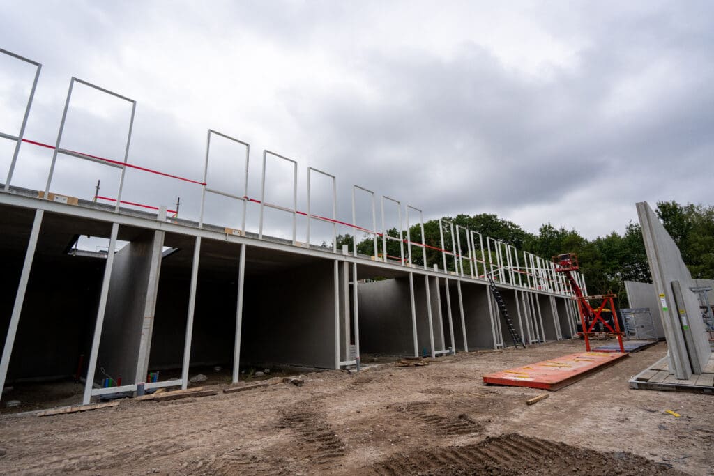 Staalconstructie van een bouwblok op Businesspark Soest